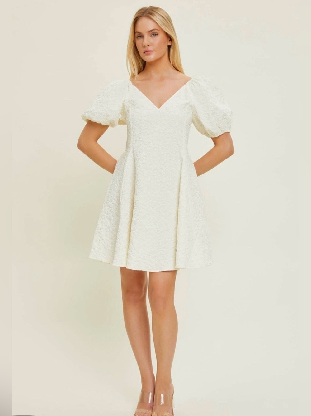 Baevely Garden Party White Dress Cottagecore Mini Dress Bridal Medium NWT